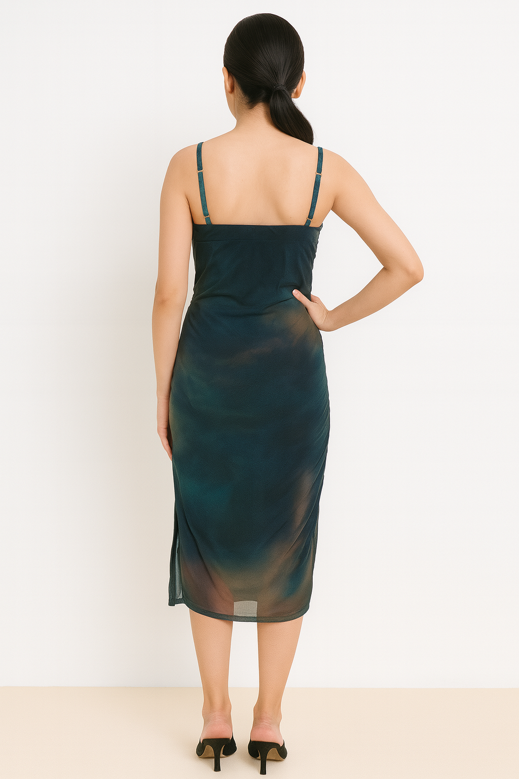 Bottle Green Mesh Dress