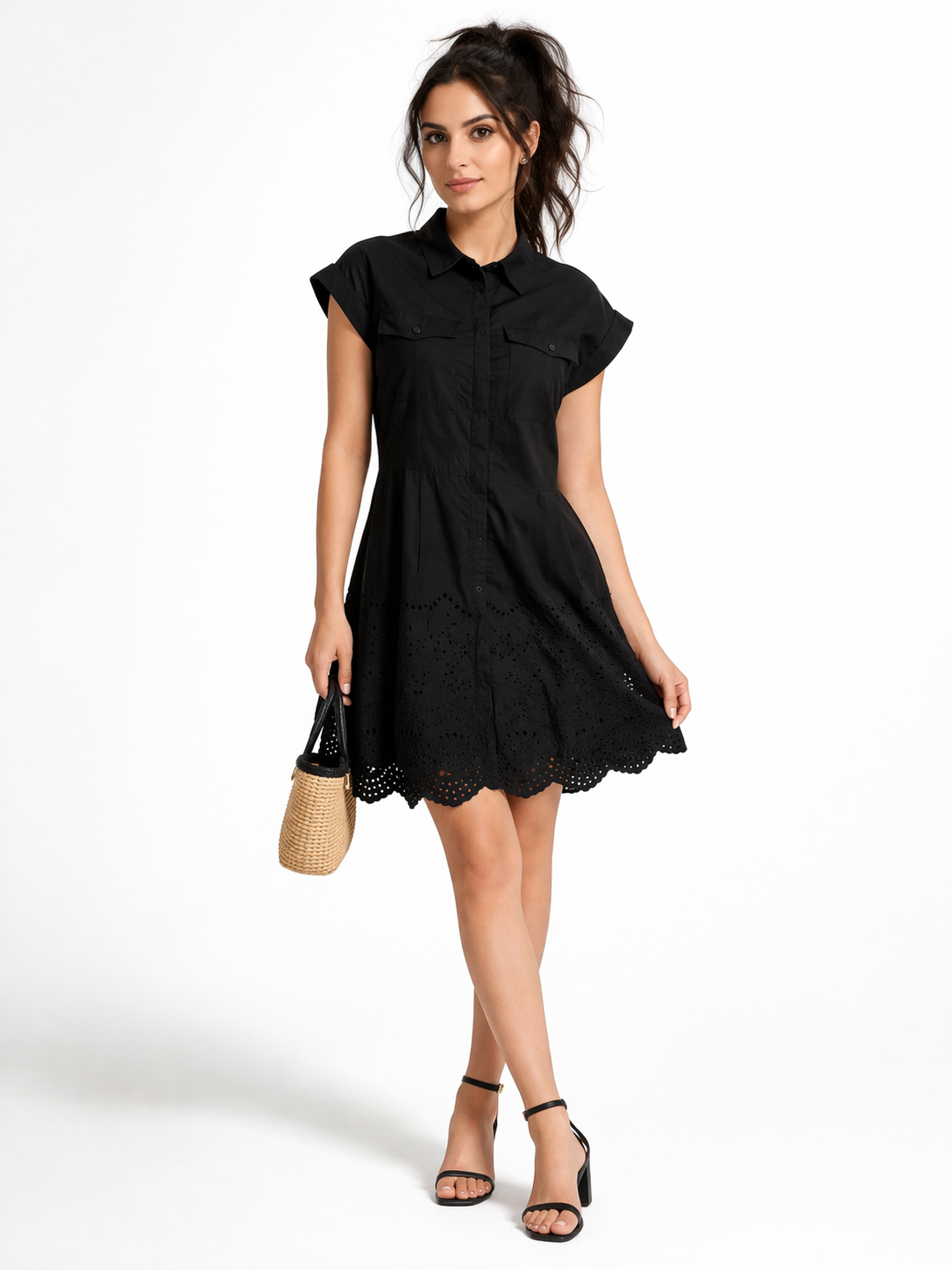 Black Cotton Shirt Dress – Ilaira