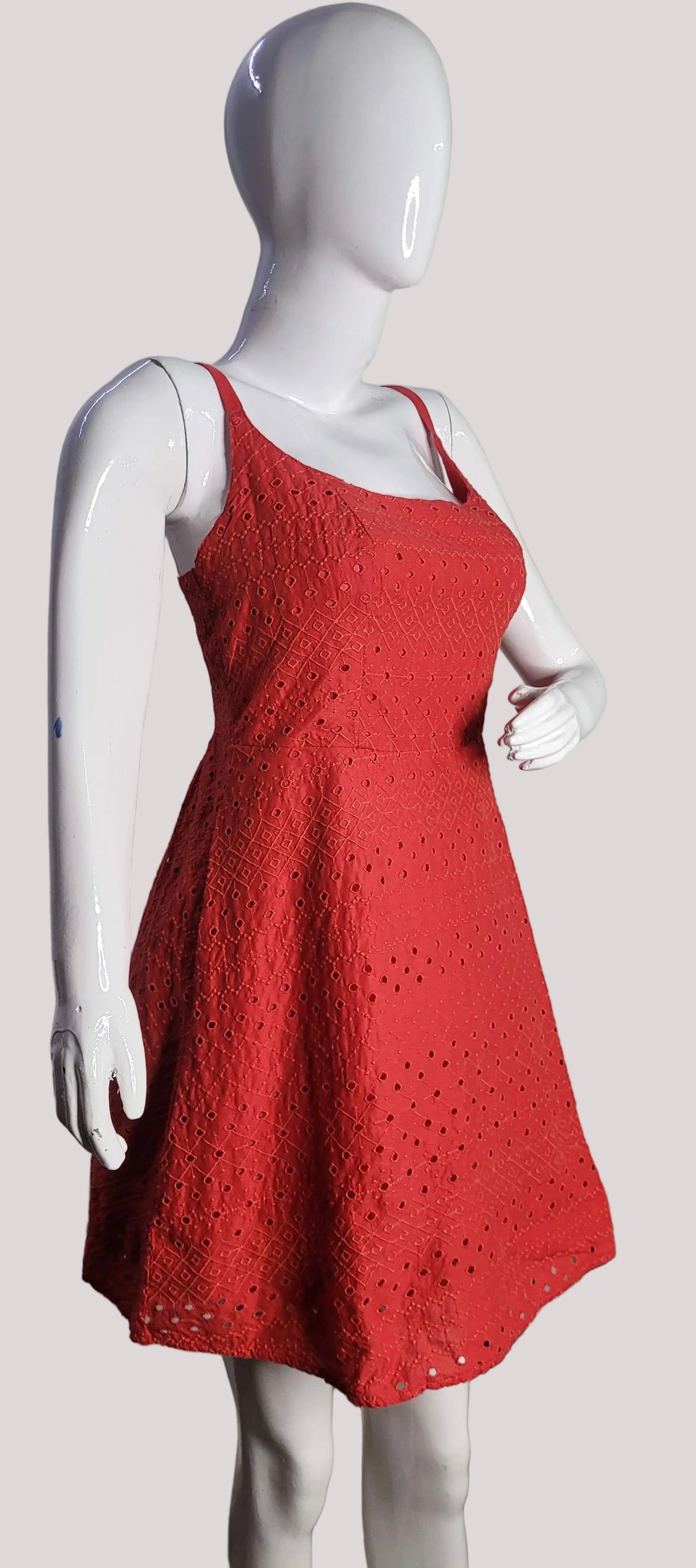 Red Cotton Strap Dress