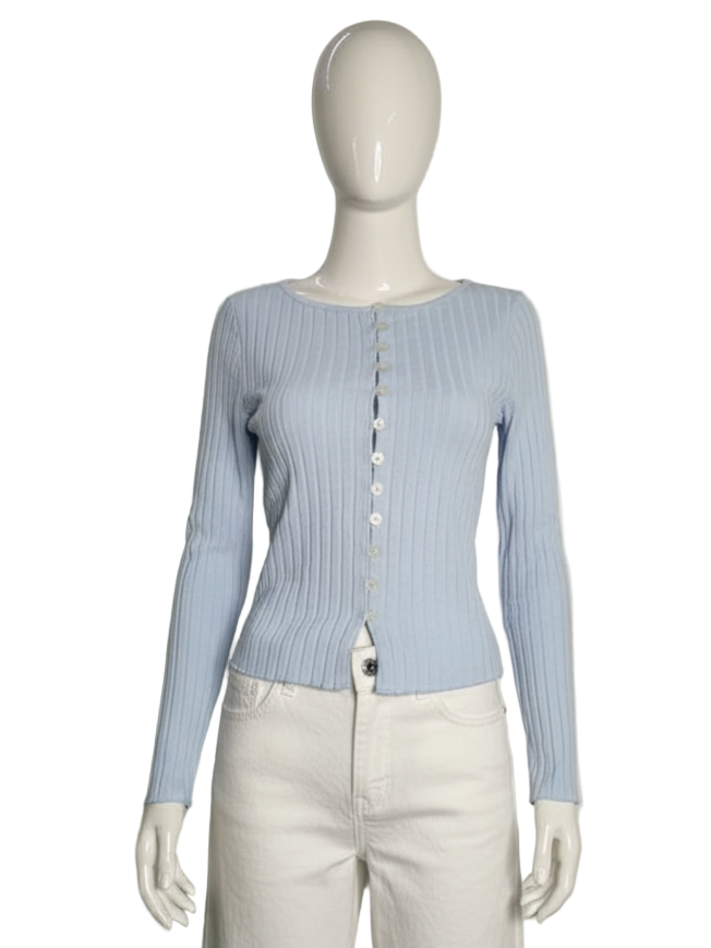Button Down Ribbed Top