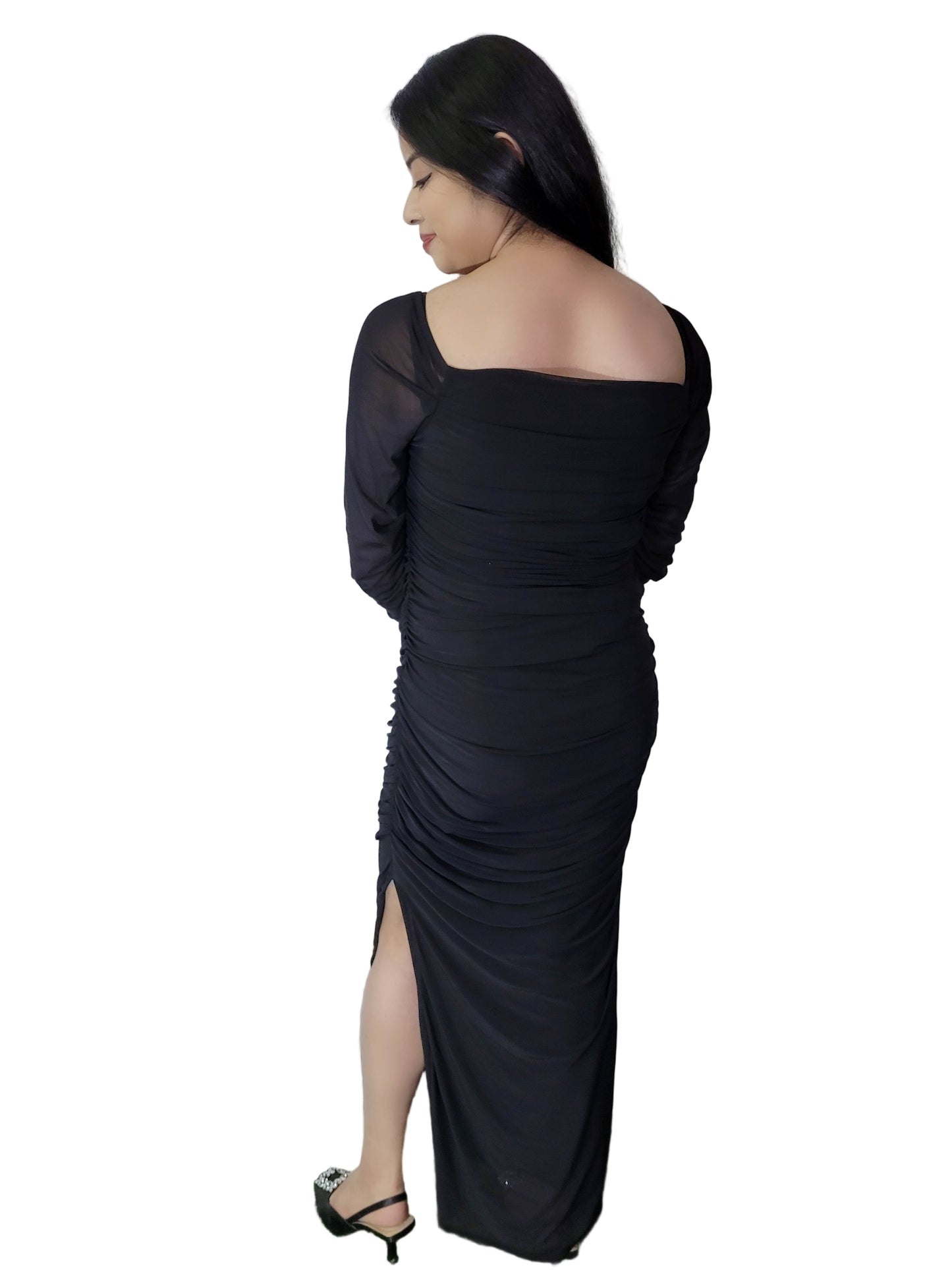 Black Ruched Dress