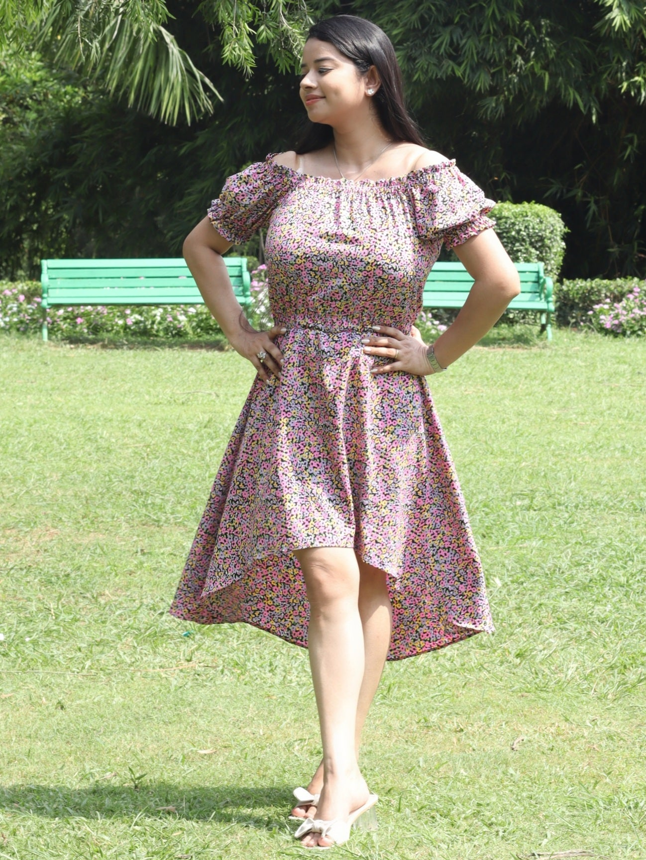 One piece floral dress for women