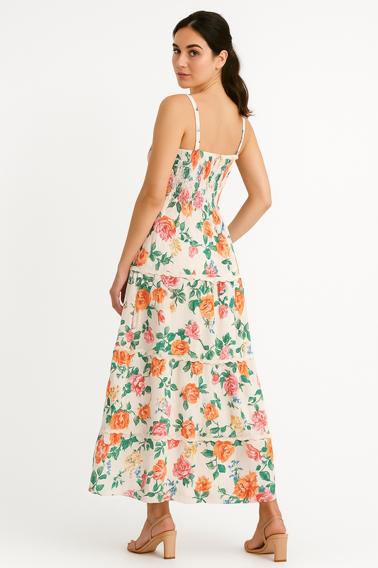 White Floral Maxi Dress