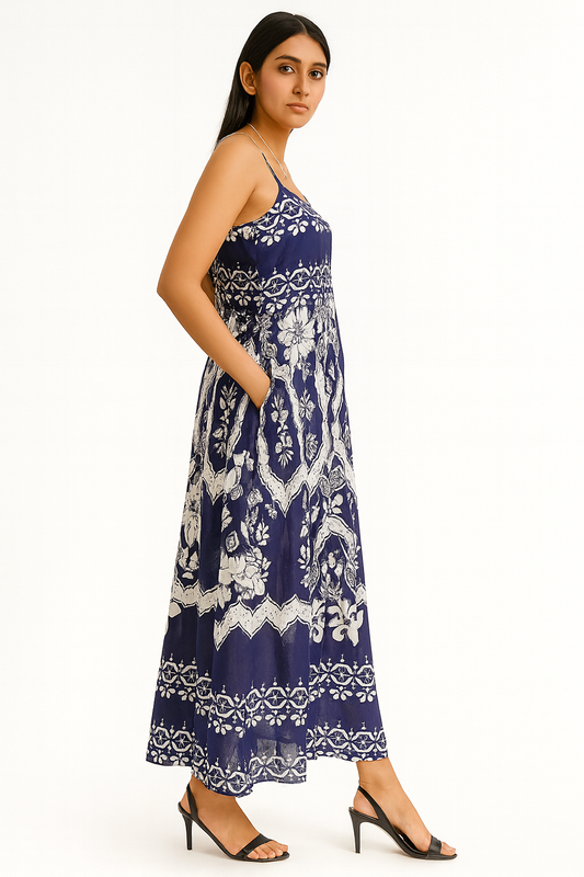 Navy Blue Cotton Dress