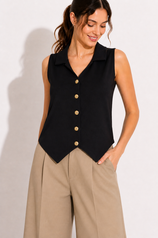 Black Waistcoat Top