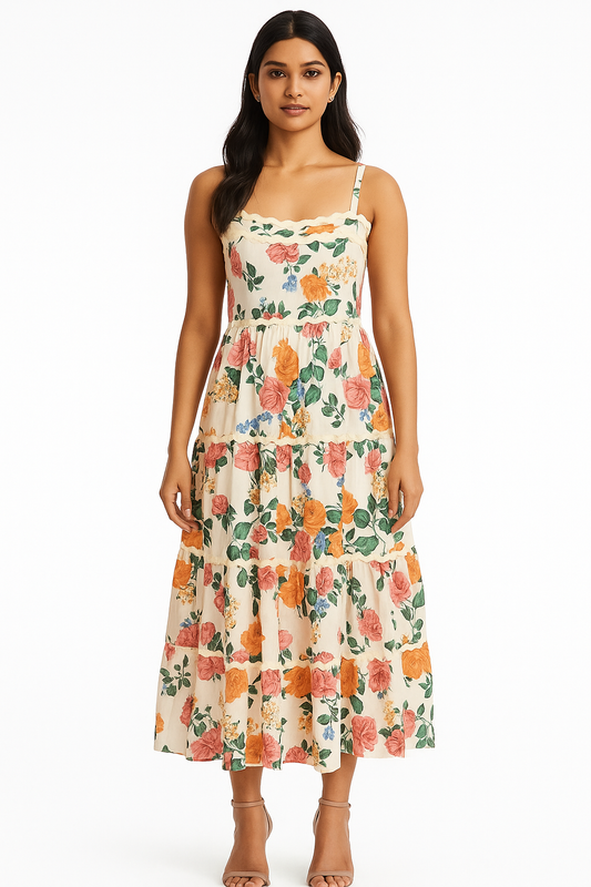 White Floral Maxi Dress