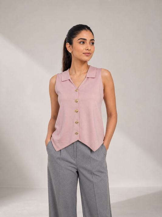 Pink Waistcoat Top