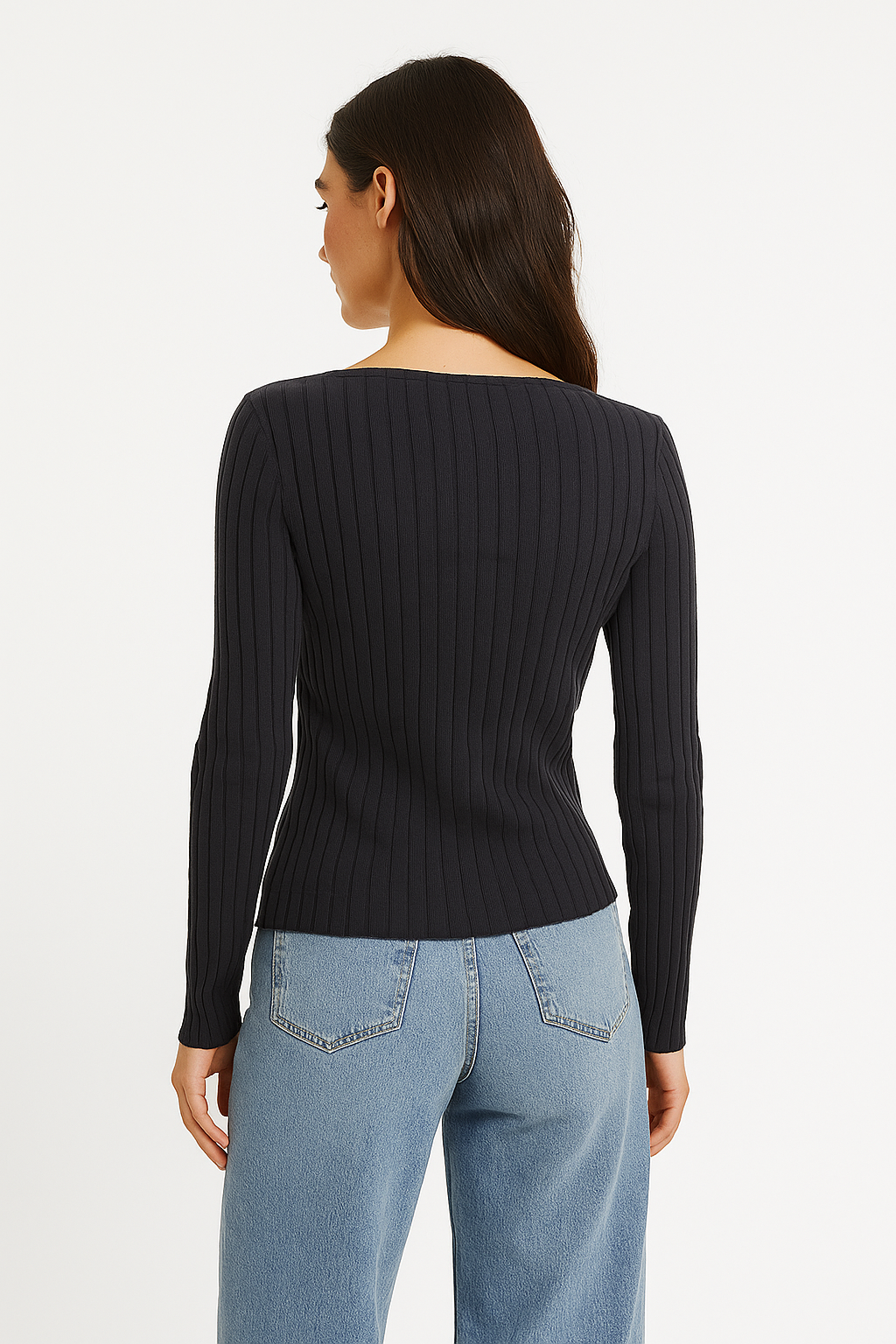 Front Button Down Ribbed Top