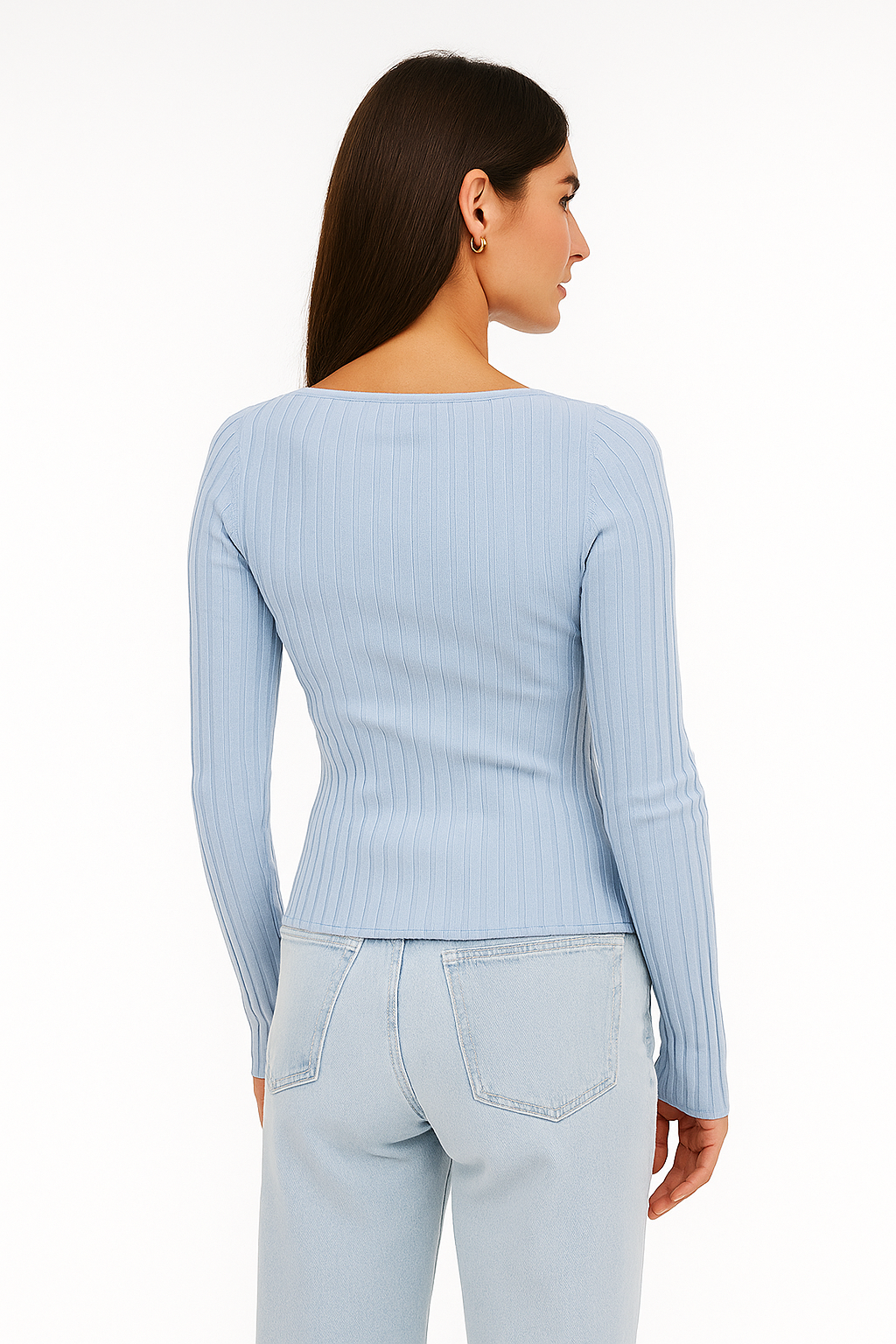 Front Button Down Ribbed Top