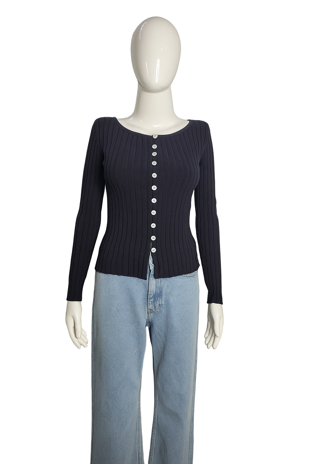 Front Button Down Ribbed Top