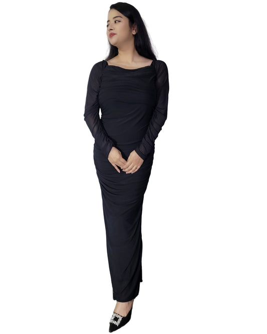 Black Ruched Dress